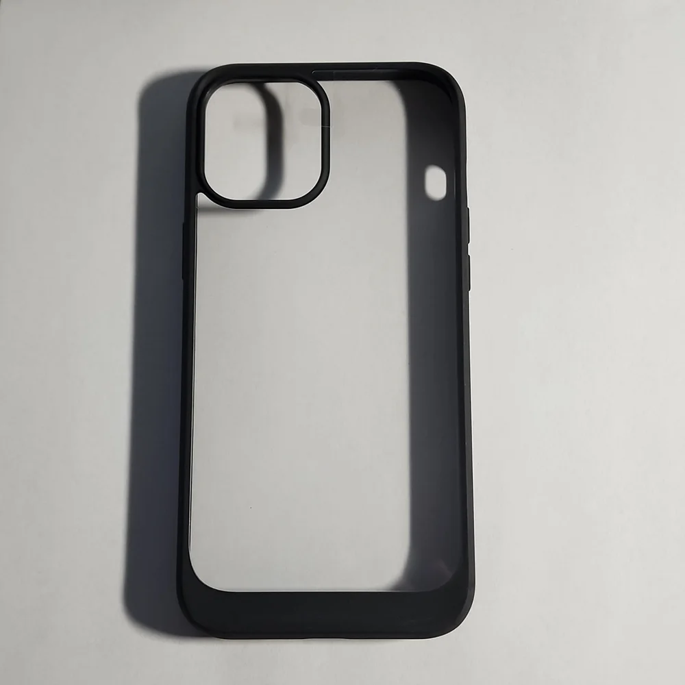 iPhone 12 Pro Max Cell Phone Case, 6.7 inches, Black/Clear color